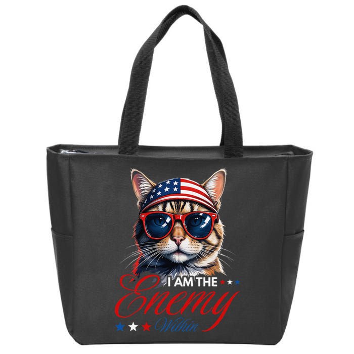 I Am The Enemy Within Cat Ladies Kamala Harris 2024 Zip Tote Bag