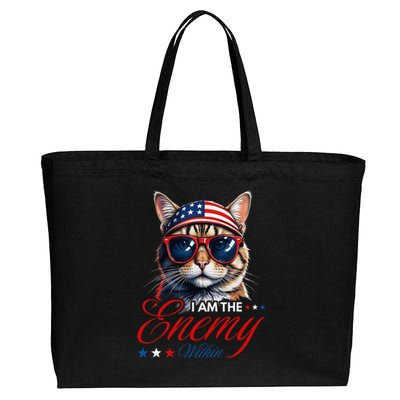 I Am The Enemy Within Cat Ladies Kamala Harris 2024 Cotton Canvas Jumbo Tote