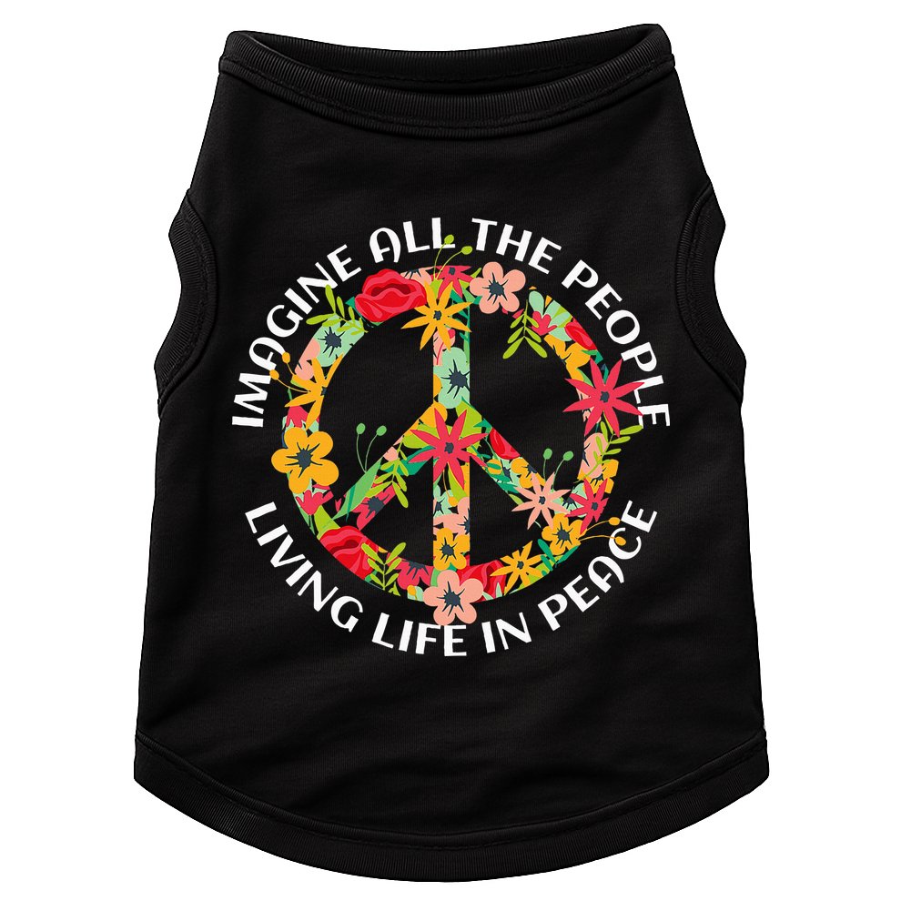Imagine All The People Living Life In Peace Doggie Tank