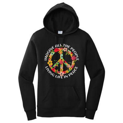 Imagine All The People Living Life In Peace Women's Pullover Hoodie