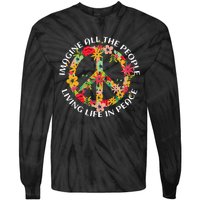 Imagine All The People Living Life In Peace Tie-Dye Long Sleeve Shirt