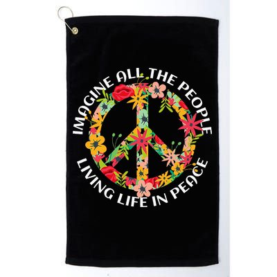 Imagine All The People Living Life In Peace Golf Towel