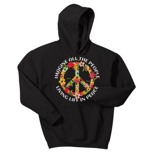 Imagine All The People Living Life In Peace Kids Hoodie