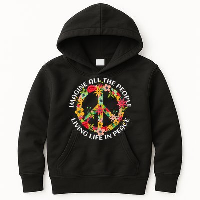 Imagine All The People Living Life In Peace Kids Hoodie