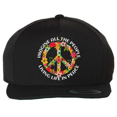 Imagine All The People Living Life In Peace Wool Snapback Cap