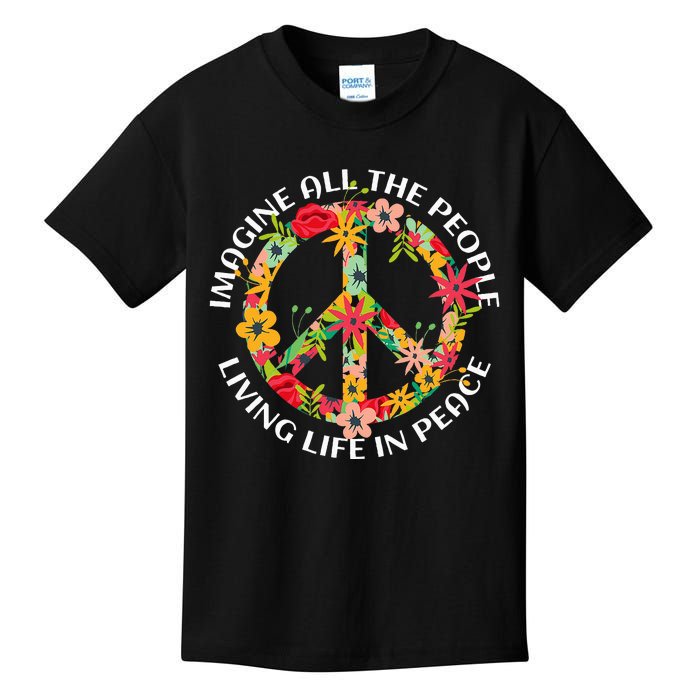 Imagine All The People Living Life In Peace Kids T-Shirt