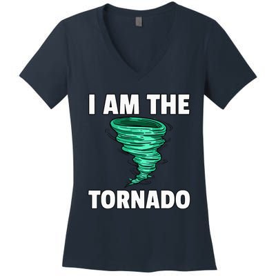 I Am The Storm Twister Tornado Hurricane Meteorologist Women's V-Neck T-Shirt