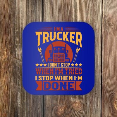 I'm A Trucker Funny Truck Driver Father Gift Coaster