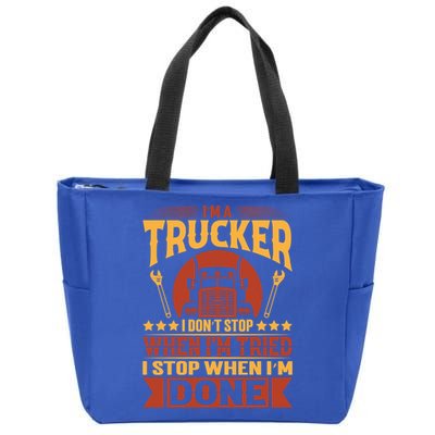 I'm A Trucker Funny Truck Driver Father Gift Zip Tote Bag