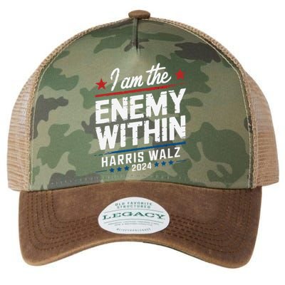 I Am The Enemy Within Harris Walz 2024 American Legacy Tie Dye Trucker Hat