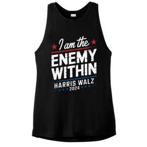 I Am The Enemy Within Harris Walz 2024 American Ladies PosiCharge Tri-Blend Wicking Tank