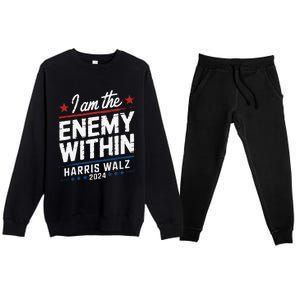 I Am The Enemy Within Harris Walz 2024 American Premium Crewneck Sweatsuit Set