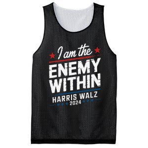 I Am The Enemy Within Harris Walz 2024 American Mesh Reversible Basketball Jersey Tank