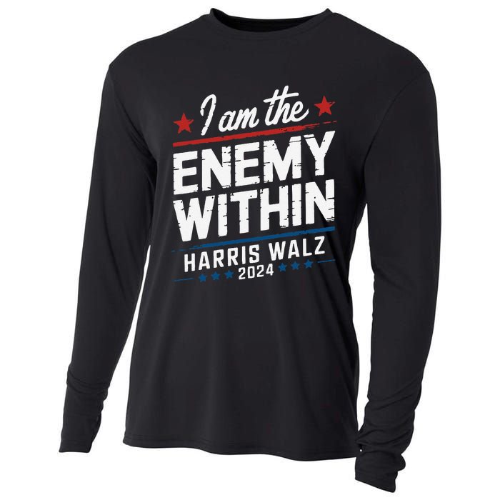 I Am The Enemy Within Harris Walz 2024 American Cooling Performance Long Sleeve Crew