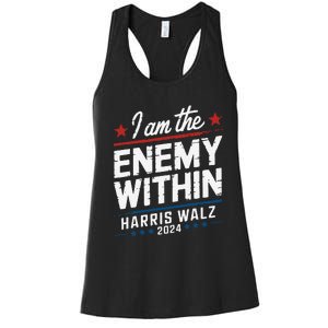 I Am The Enemy Within Harris Walz 2024 American Women's Racerback Tank