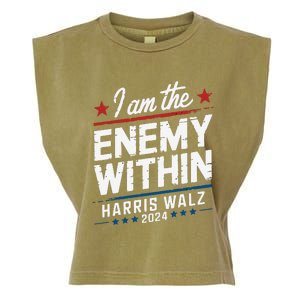 I Am The Enemy Within Harris Walz 2024 American Garment-Dyed Women's Muscle Tee