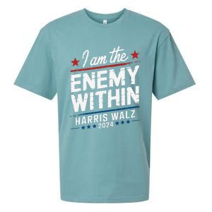 I Am The Enemy Within Harris Walz 2024 American Sueded Cloud Jersey T-Shirt