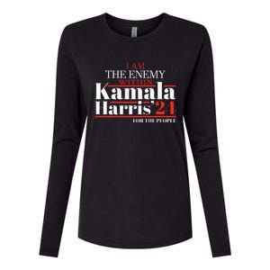 I Am The Enemy Within Kamala Harris Anti Trump Womens Cotton Relaxed Long Sleeve T-Shirt