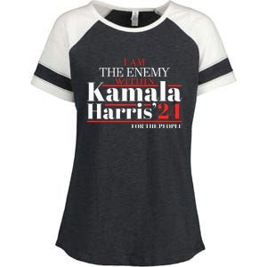 I Am The Enemy Within Kamala Harris Anti Trump Enza Ladies Jersey Colorblock Tee