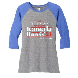 I Am The Enemy Within Kamala Harris Anti Trump Women's Tri-Blend 3/4-Sleeve Raglan Shirt