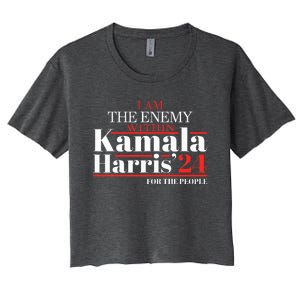 I Am The Enemy Within Kamala Harris Anti Trump Women's Crop Top Tee