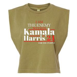 I Am The Enemy Within Kamala Harris Anti Trump Garment-Dyed Women's Muscle Tee