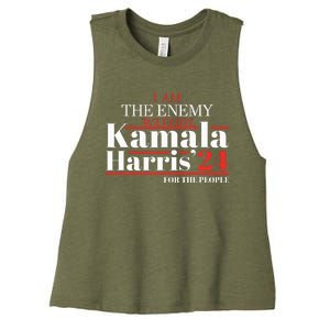 I Am The Enemy Within Kamala Harris Anti Trump Women's Racerback Cropped Tank