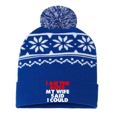 I Am The Boss Gift My Wife Said I Could Gift USA-Made Snowflake Beanie