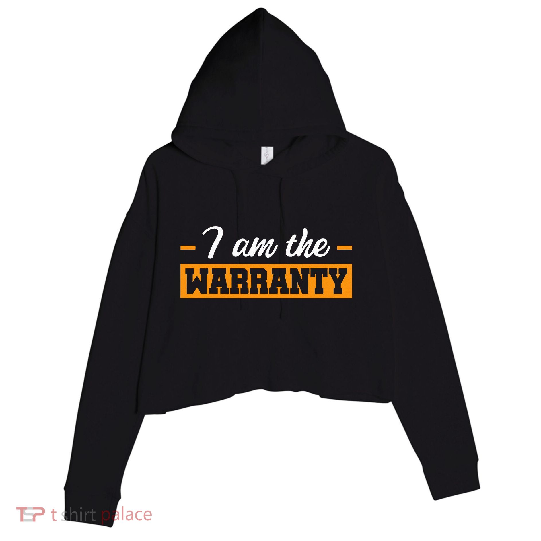 I Am The Warranty Crop Fleece Hoodie