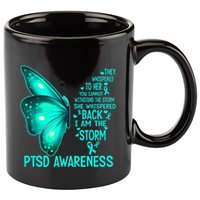 I Am The Storm PTSD Awareness Butterfly 11oz C Handle Ceramic Mug