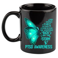 I Am The Storm PTSD Awareness Butterfly 11oz C Handle Ceramic Mug