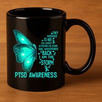 I Am The Storm PTSD Awareness Butterfly 11oz C Handle Ceramic Mug