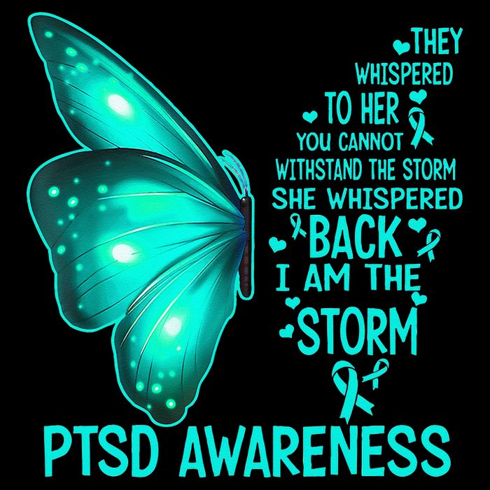 I Am The Storm PTSD Awareness Butterfly 16 in Basic Backpack