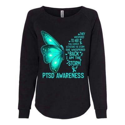 I Am The Storm PTSD Awareness Butterfly Womens California Wash Sweatshirt