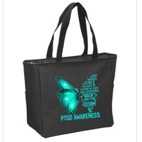 I Am The Storm PTSD Awareness Butterfly Zip Tote Bag