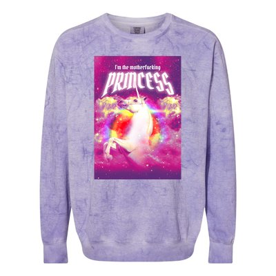 I Am The MotherFucking Princess Unicorn Colorblast Crewneck Sweatshirt