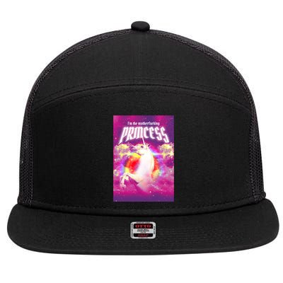 I Am The MotherFucking Princess Unicorn 7 Panel Mesh Trucker Snapback Hat