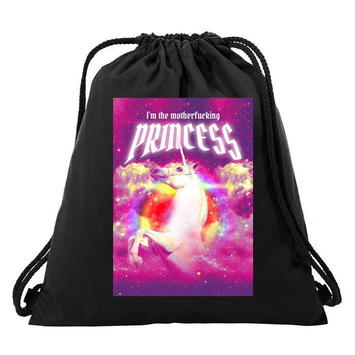 I Am The MotherFucking Princess Unicorn Drawstring Bag