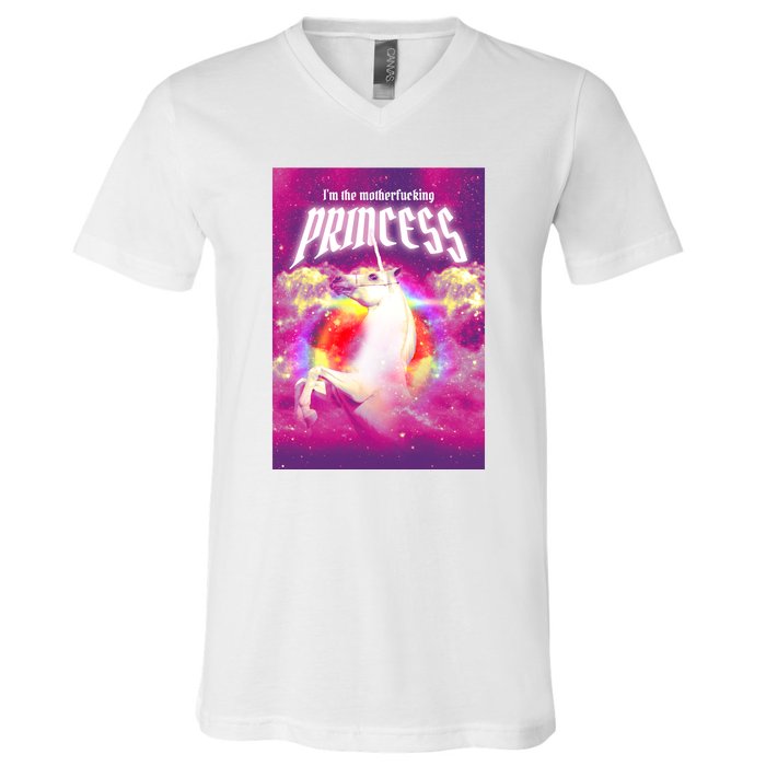 I Am The MotherFucking Princess Unicorn V-Neck T-Shirt