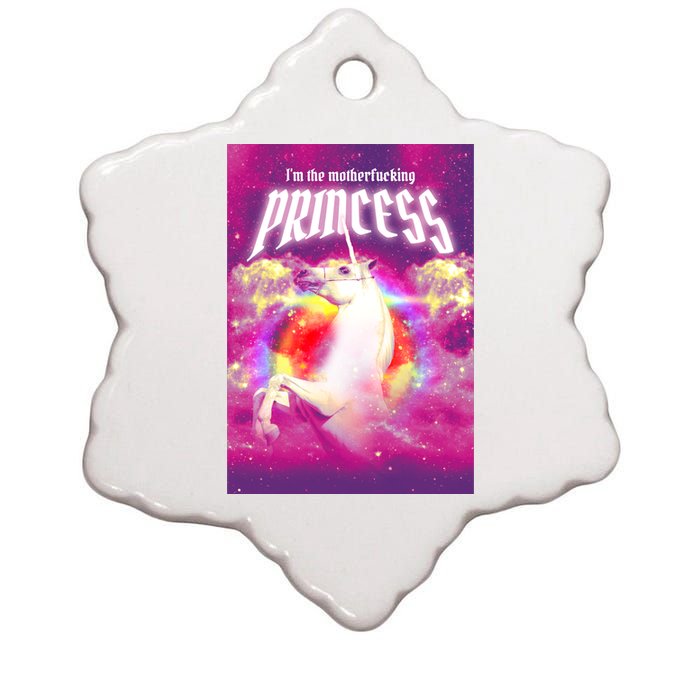 I Am The MotherFucking Princess Unicorn Ceramic Star Ornament