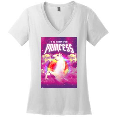 I Am The MotherFucking Princess Unicorn Women's V-Neck T-Shirt