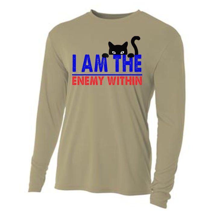 I Am The Enemy Within Cat Kamala Harris 2024 Cooling Performance Long Sleeve Crew