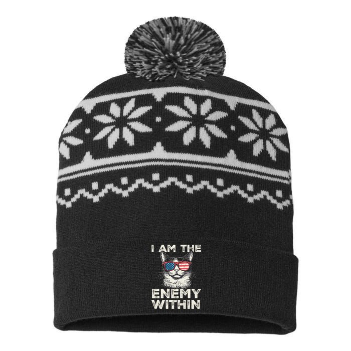 I Am The Enemy Within Kamala Harris 2024 Merch USA-Made Snowflake Beanie