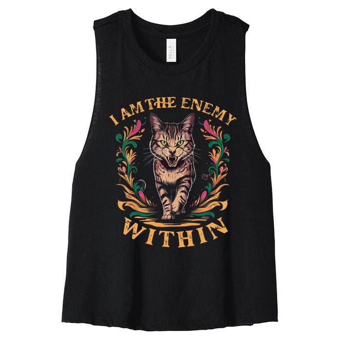 I Am The Enemy Within Women's Racerback Cropped Tank