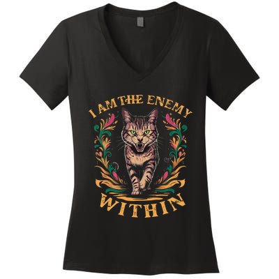 I Am The Enemy Within Women's V-Neck T-Shirt