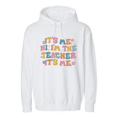 I Am Teacher It's Me Boho Groovy Garment-Dyed Fleece Hoodie