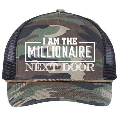 I Am The Millionaire Next Door Millionaire Mindset Gift Retro Rope Trucker Hat Cap