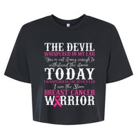 I Am The Storm Breast Cancer Warrior Pink Breast Cancer Bella+Canvas Jersey Crop Tee