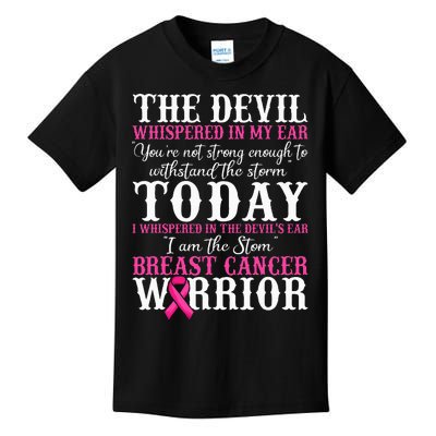 I Am The Storm Breast Cancer Warrior Pink Breast Cancer Kids T-Shirt