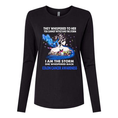 I Am The Storm Colon Cancer Awareness Gift Womens Cotton Relaxed Long Sleeve T-Shirt